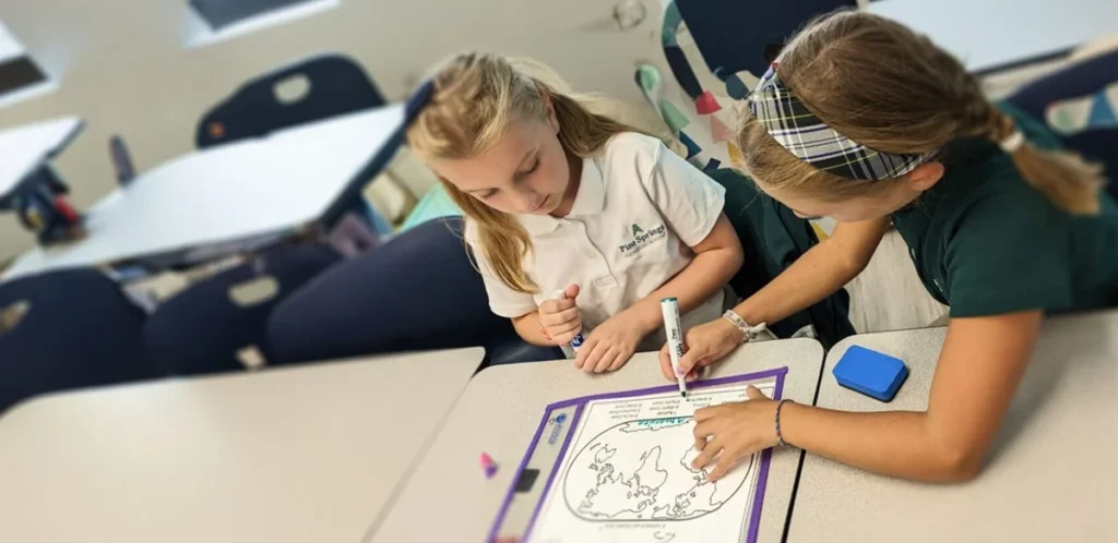 Students doing homework together