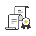 Diploma and badge icon