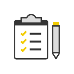 Checklist and pencil icon