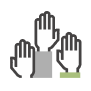Raised hands icon