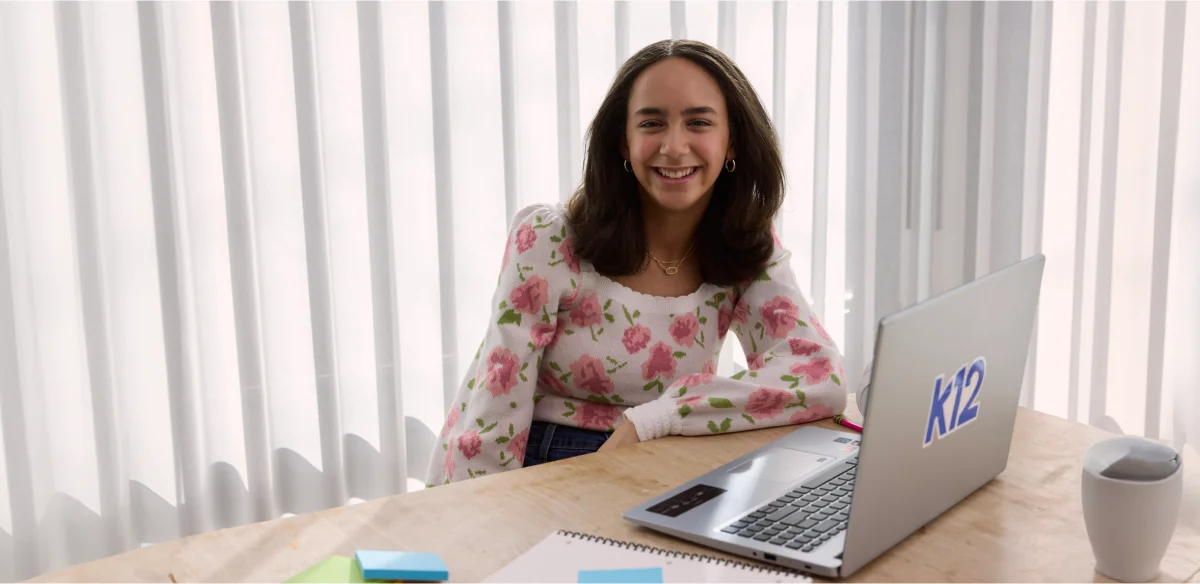 Student attending to an online class at home